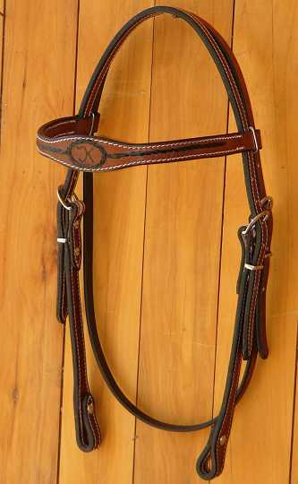 Picture 155.JPG - Scallop brow bridle with applique and brand in the brow